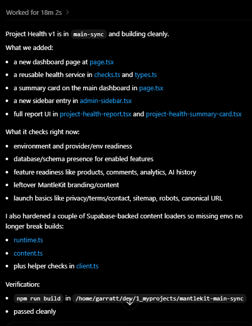 Codex being awesome as per usual