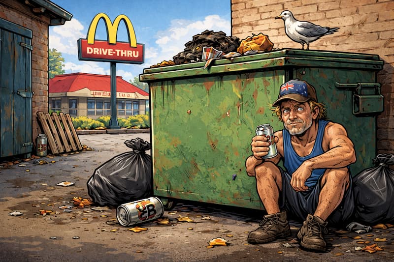 Guy behind maccas dumpster Guy behind maccas dumpster